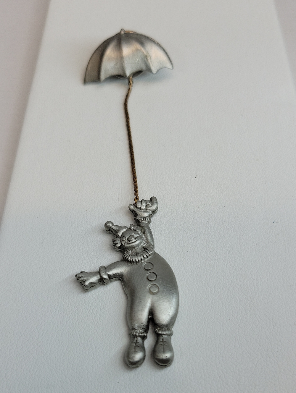 J.J Silver Clown & Umbrella Pin